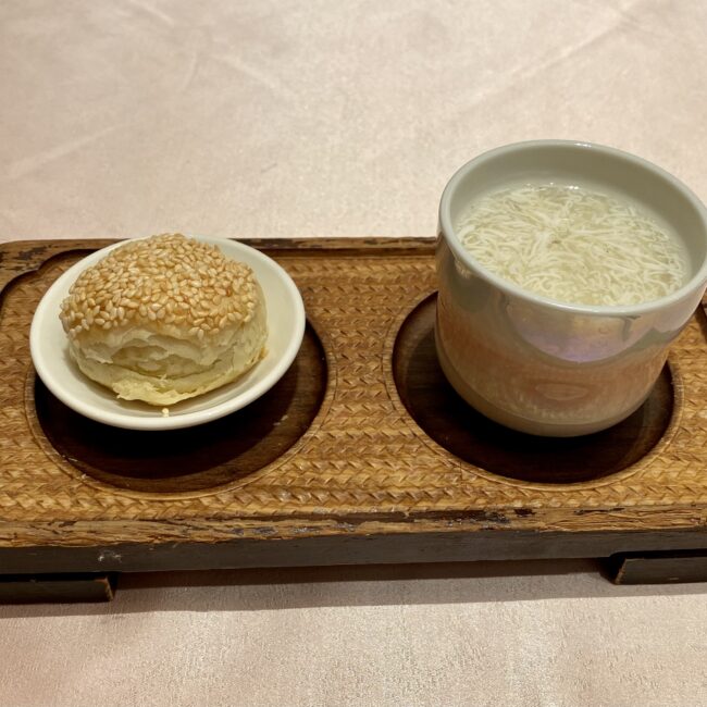 Shredded Tofu Soup with Crab Shell Pastry