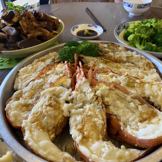 Steamed Garlic Prawns